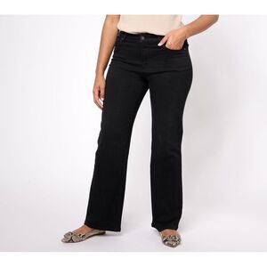 Belle by Kim Gravel Women's Petite Pants 10P Jingle Belles Satin Black A620759